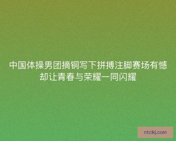 中国体操男团摘铜写下拼搏注脚赛场有憾却让青春与荣耀一同闪耀