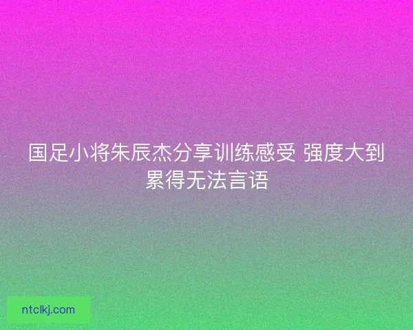 国足小将朱辰杰分享训练感受 强度大到累得无法言语